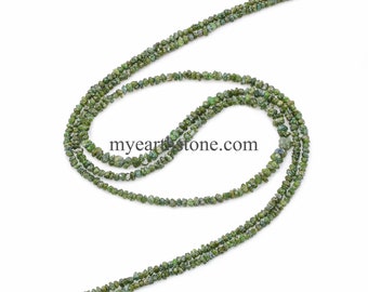 Green Diamond 2mm to 4mm Raw Uncut Nugget Gemstone Beads String for Jewelry Making at Wholesale Price | 17" String | April Birthstone