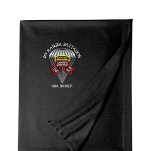 1/75th Ranger Battalion Original Scroll w/ Ranger Tab Embroidered Blanket-3824 image 1