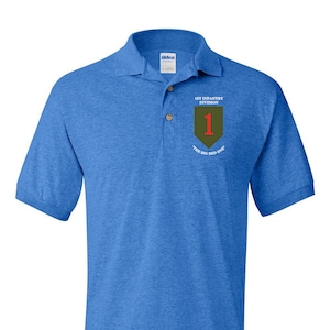 1st Infantry Division Embroidered Cotton Polo Shirt -1944