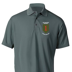 1st Infantry Division Embroidered Moisture Wick Polo Shirt -3173
