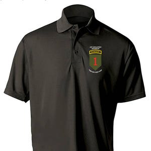 1st Infantry Division w/ Ranger Tab Embroidered Moisture Wick Polo Shirt -3174