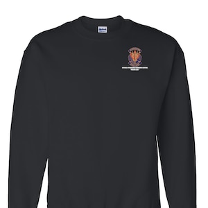 May include: Black sweatshirt with a small embroidered patch on the left chest. The patch features a winged eagle with a spear and the text "AIR FORCE SOCENT SPECIAL OPERATIONS COMMAND CENTER HURLBURT FIELD"