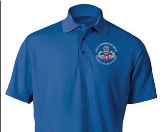 82nd Airborne Division Embroidered Moisture Wick Polo Shirt -3257