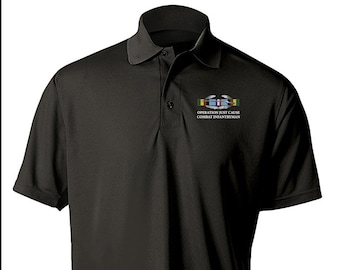 Operation Just Cause OJC "Combat Infantryman's Badge" Embroidered Moisture Wick Polo Shirt -9291