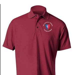 38th Infantry Division Embroidered Moisture Wick Polo Shirt -7492
