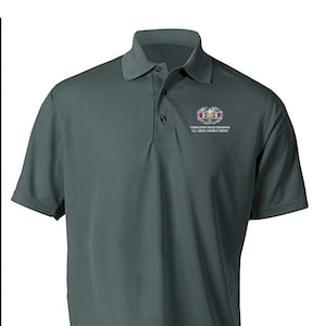 Operation Iraqi Freedom OIF "Combat Medical Badge" Embroidered Moisture Wick Polo Shirt -9372