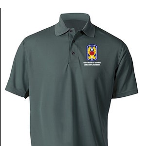 199th Light Infantry Brigade Embroidered Moisture Wick Polo Shirt 8607 Carbon