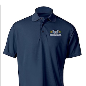 Operation Just Cause OJC &quot;Combat Infantryman&#39;s Badge&quot; w/ Bronze Arrowhead Embroidered Moisture Wick Polo Shirt -9239