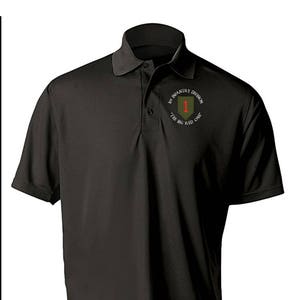 1st Infantry Division Embroidered Moisture Wick Polo Shirt -3968