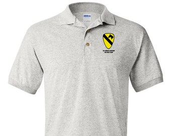 1st Cavalry Division Embroidered Cotton Polo Shirt -4177