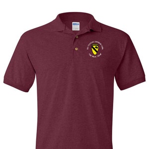 1st Cavalry Division airborne Embroidered Cotton Polo Shirt - Etsy