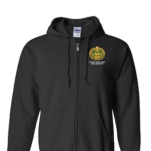 US Army Drill Sergeant Embroidered Hooded Sweatshirt w/ Zipper-7277