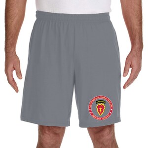 7th Infantry Division Embroidered Gym Shorts -12830