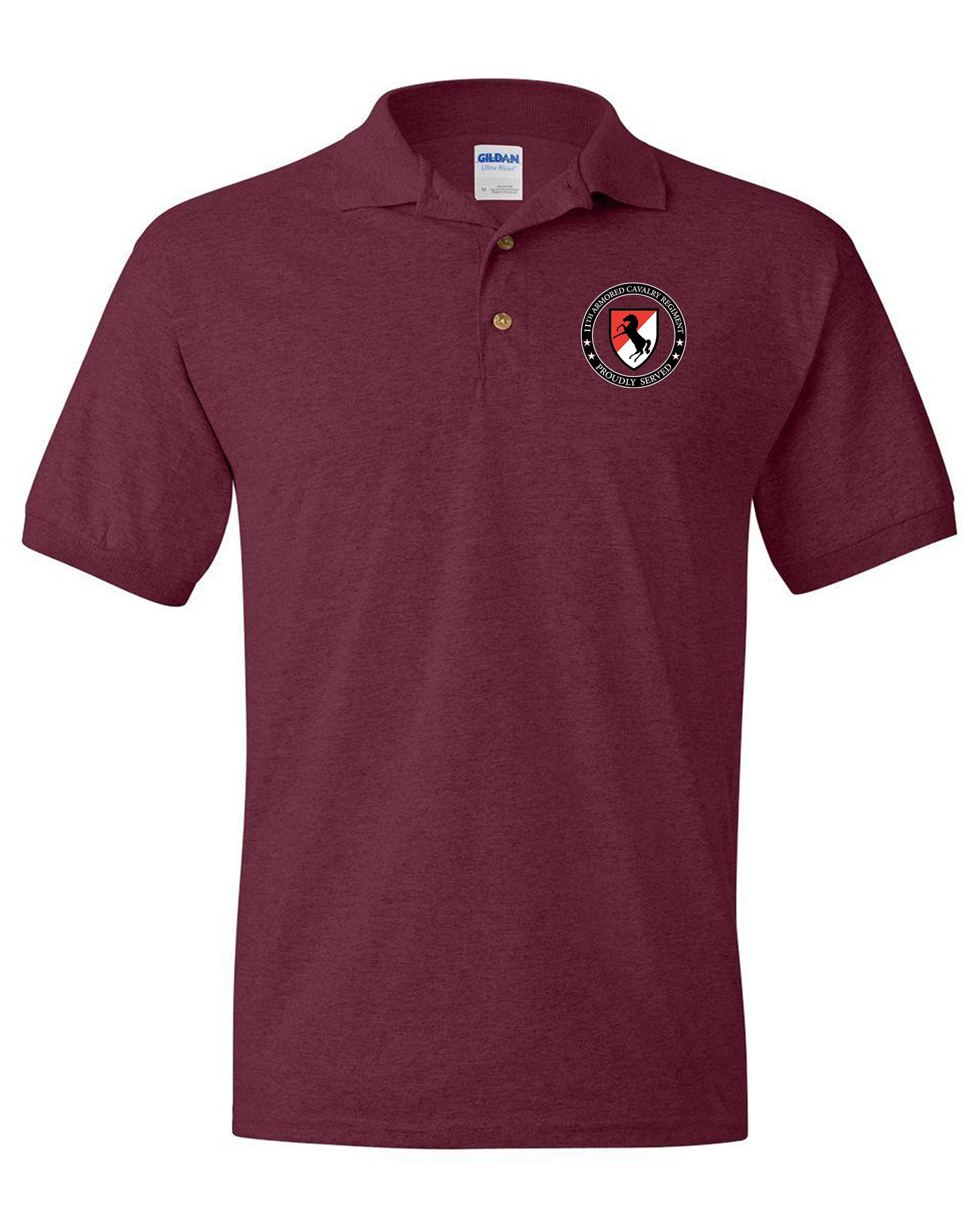11th Armored Cavalry Regiment Embroidered Cotton Polo Shirt -12972