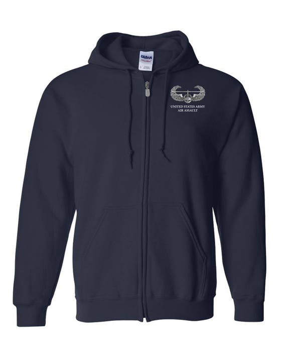 US Army Air Assault Embroidered Hooded Sweatshirt W/ Zipper