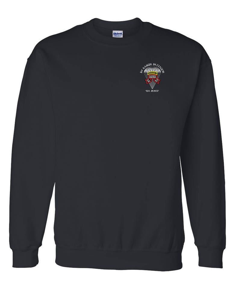 1/75th Ranger Battalion-Original Scroll Tab Embroidered Sweatshirt-3879 Black