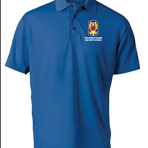 199th Light Infantry Brigade Embroidered Moisture Wick Polo Shirt 8607 Royal Blue