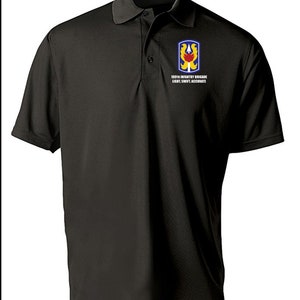 199th Light Infantry Brigade Embroidered Moisture Wick Polo Shirt 8607 Black