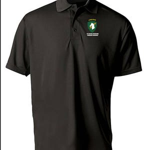 1st Special Operations Command SOCOM Embroidered Moisture Wick Polo Shirt 6838 Black