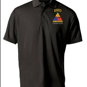 1st Armored Division w/ Ranger Tab Embroidered Moisture Wick Polo Shirt 3354 image 3
