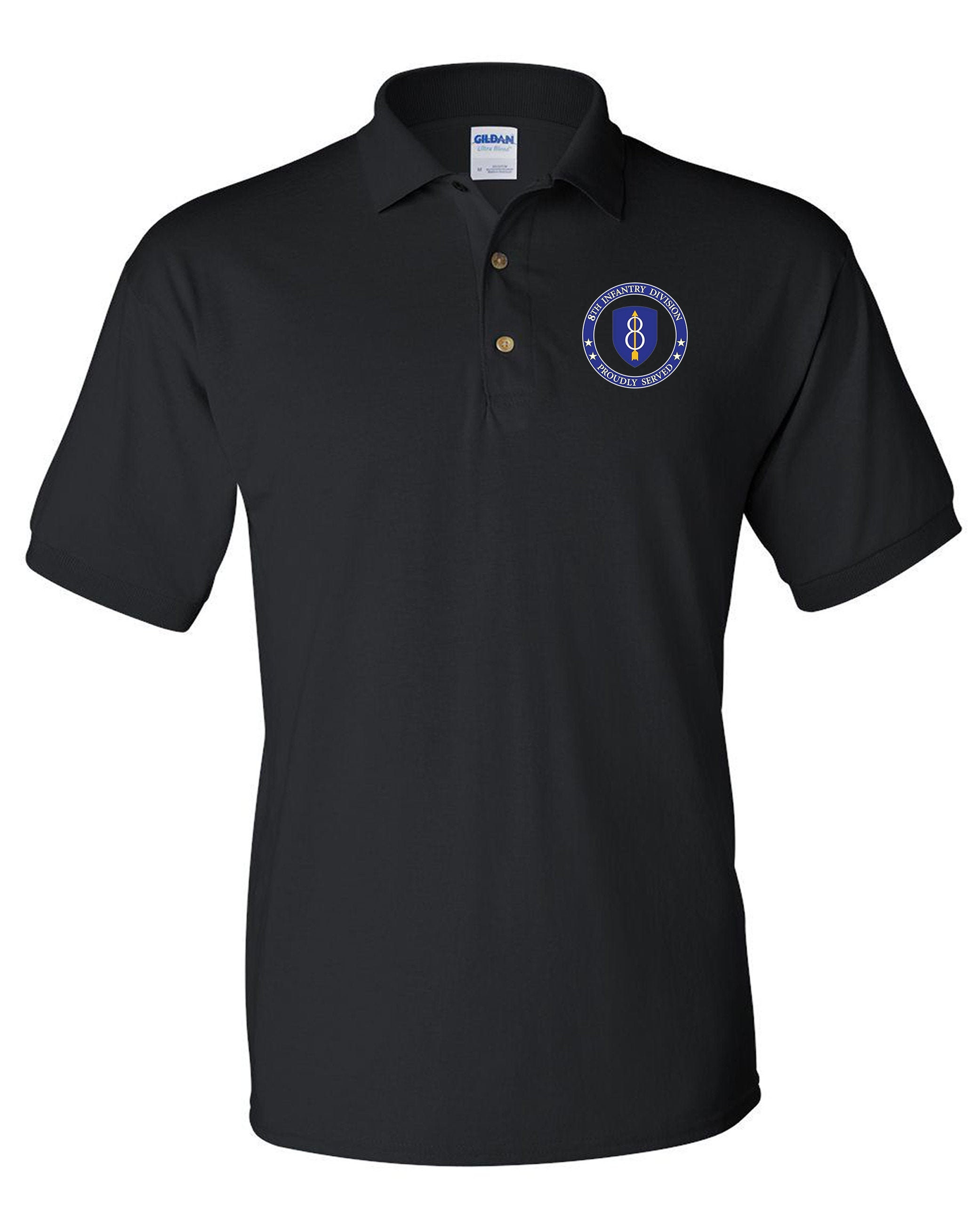 新品　tunica Wataridori Polo muiti【8th】 8th Infantry Division Embroidered Cotton Polo Shirt -13851 - Etsy