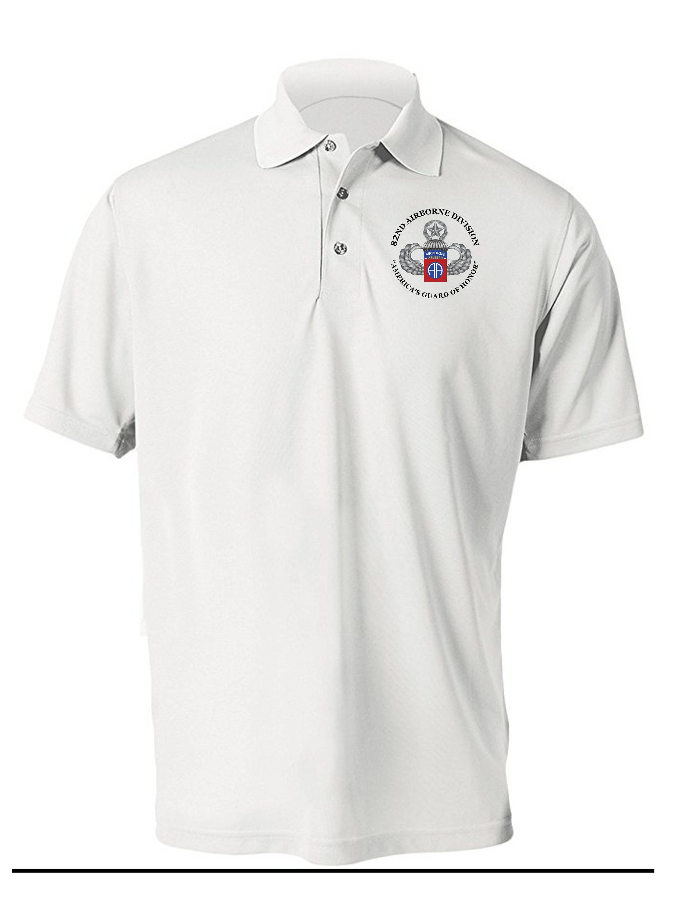82nd Airborne Division Embroidered Moisture Wick Polo Shirt sold