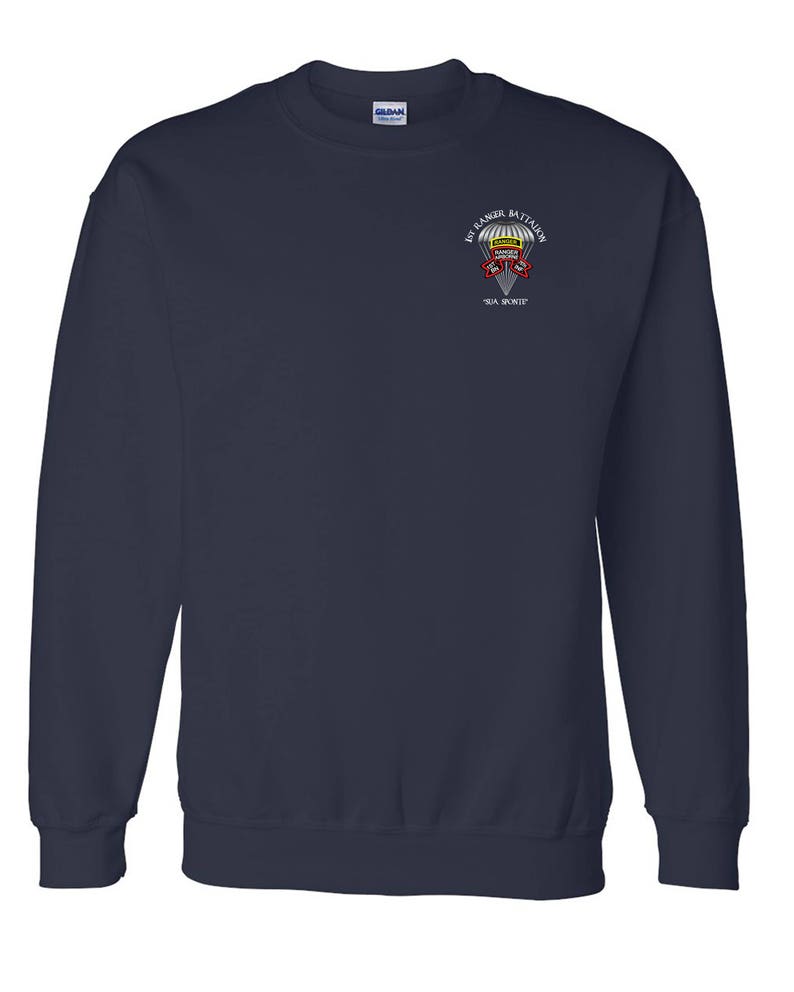 1/75th Ranger Battalion-Original Scroll Tab Embroidered Sweatshirt-3879 Navy Blue