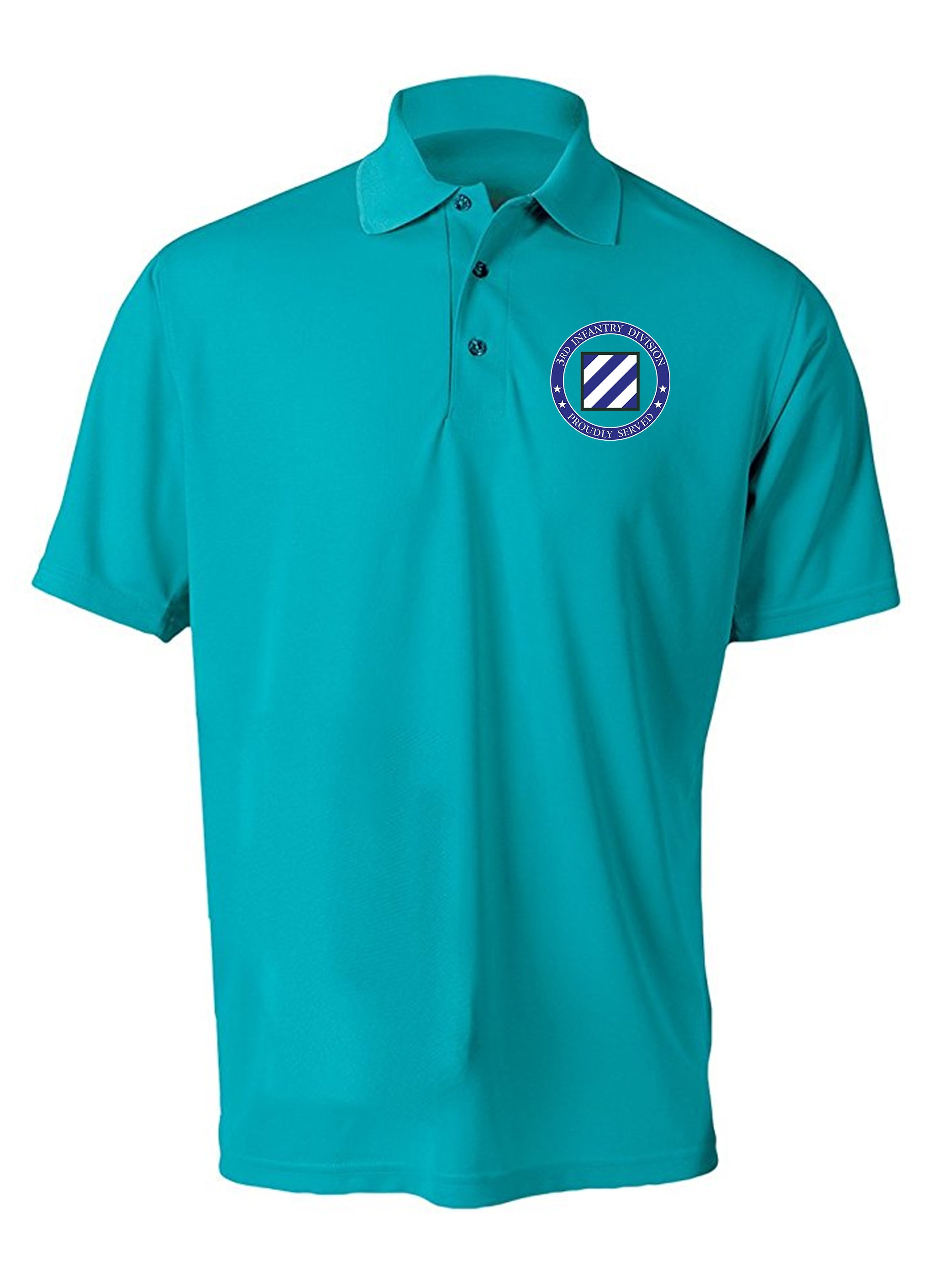 3rd Infantry Division Embroidered Moisture Wick Polo Shirt