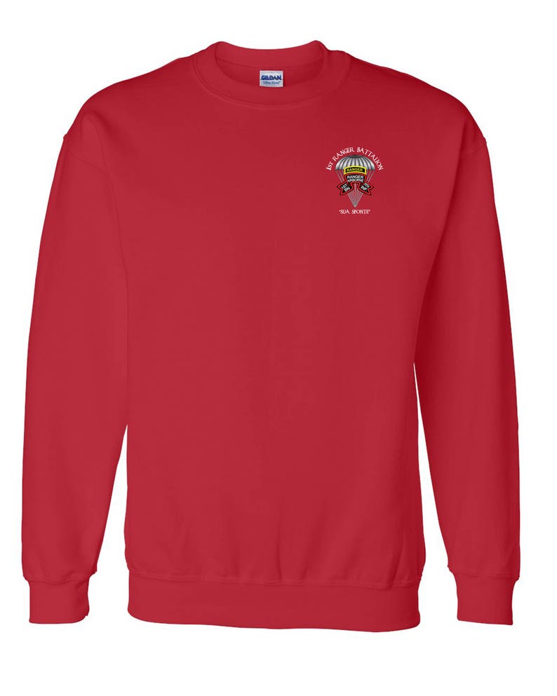 1/75th Ranger Battalion-Original Scroll Tab Embroidered Sweatshirt-3879 Red