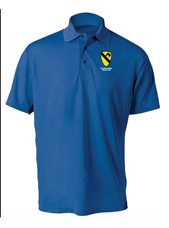 1st Cavalry Division Embroidered Moisture Wick Polo Shirt | Etsy