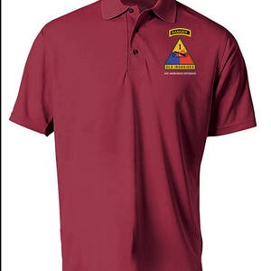 1st Armored Division w/ Ranger Tab Embroidered Moisture Wick Polo Shirt 3354 image 4