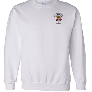 1/75th Ranger Battalion-Original Scroll Tab Embroidered Sweatshirt-3879 White