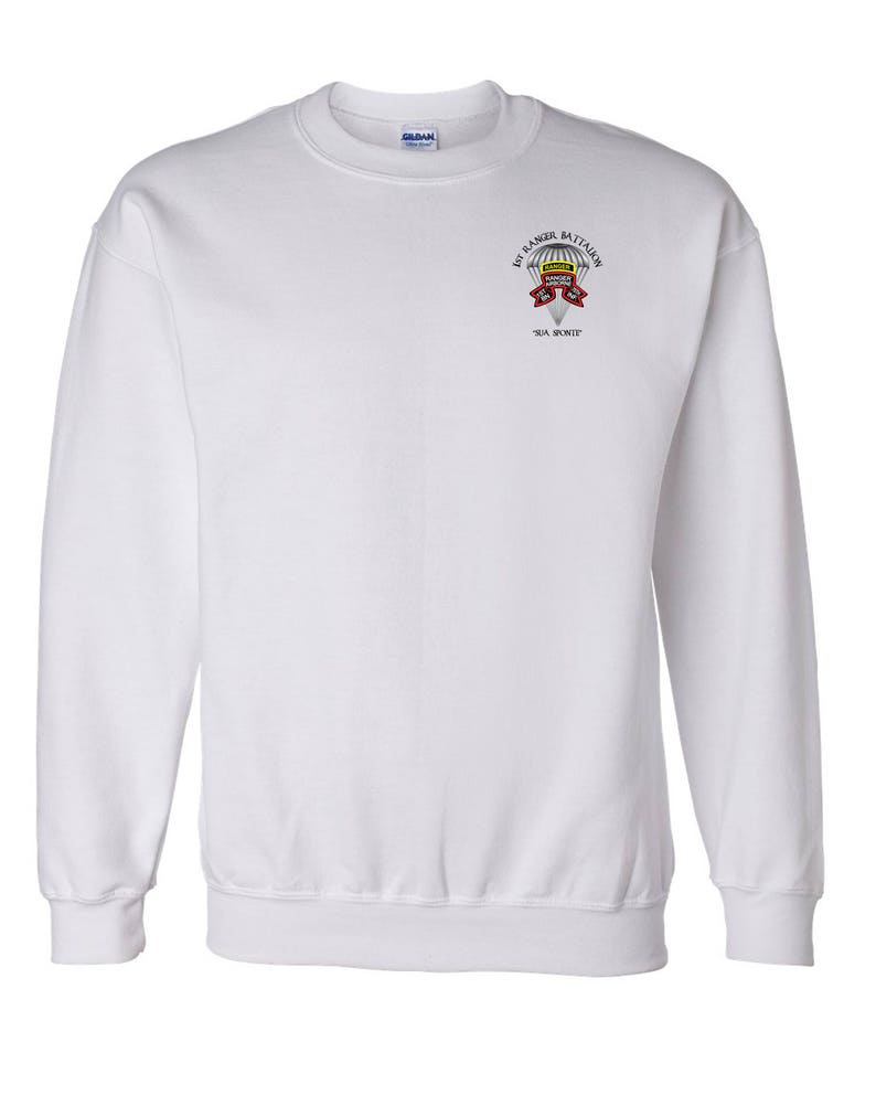 1/75th Ranger Battalion-Original Scroll Tab Embroidered Sweatshirt-3879 White