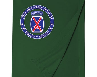 Écharpe Brodée USAMM - 10th Mountain Division - Style Rayé Acrylique - Neuve Sans étiquette