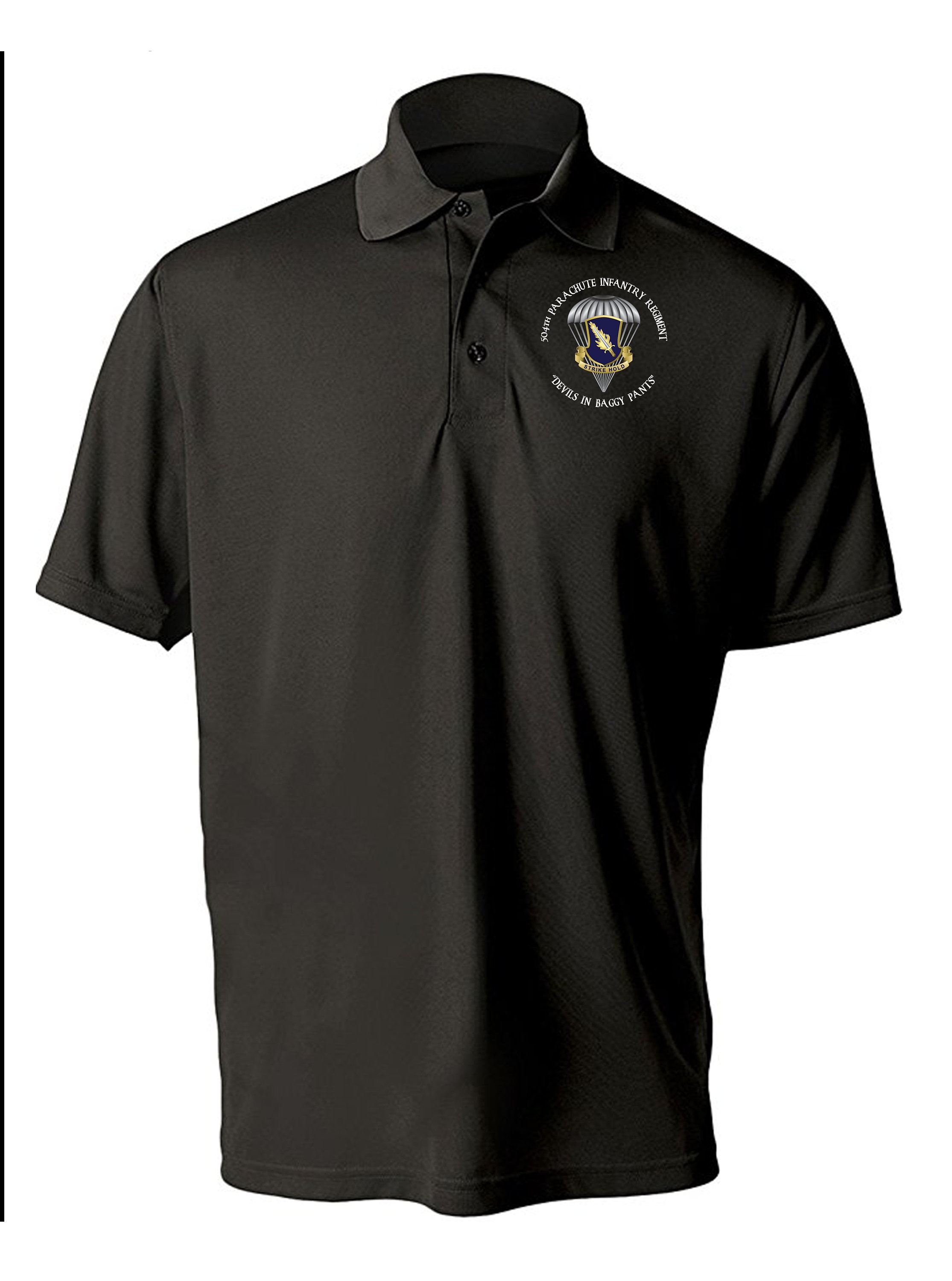 504th Parachute Infantry Regiment Embroidered Moisture Wick Polo