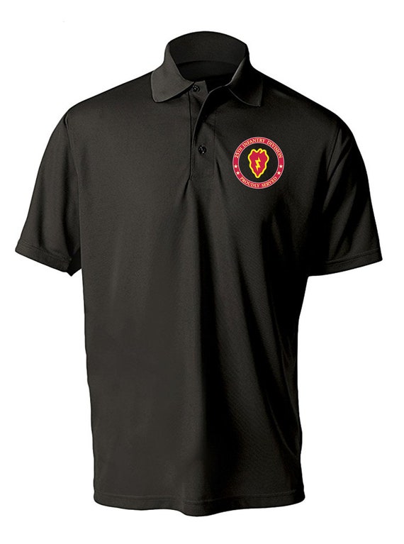 25th Infantry Division -embroidered Moisture Wick Polo Shirt