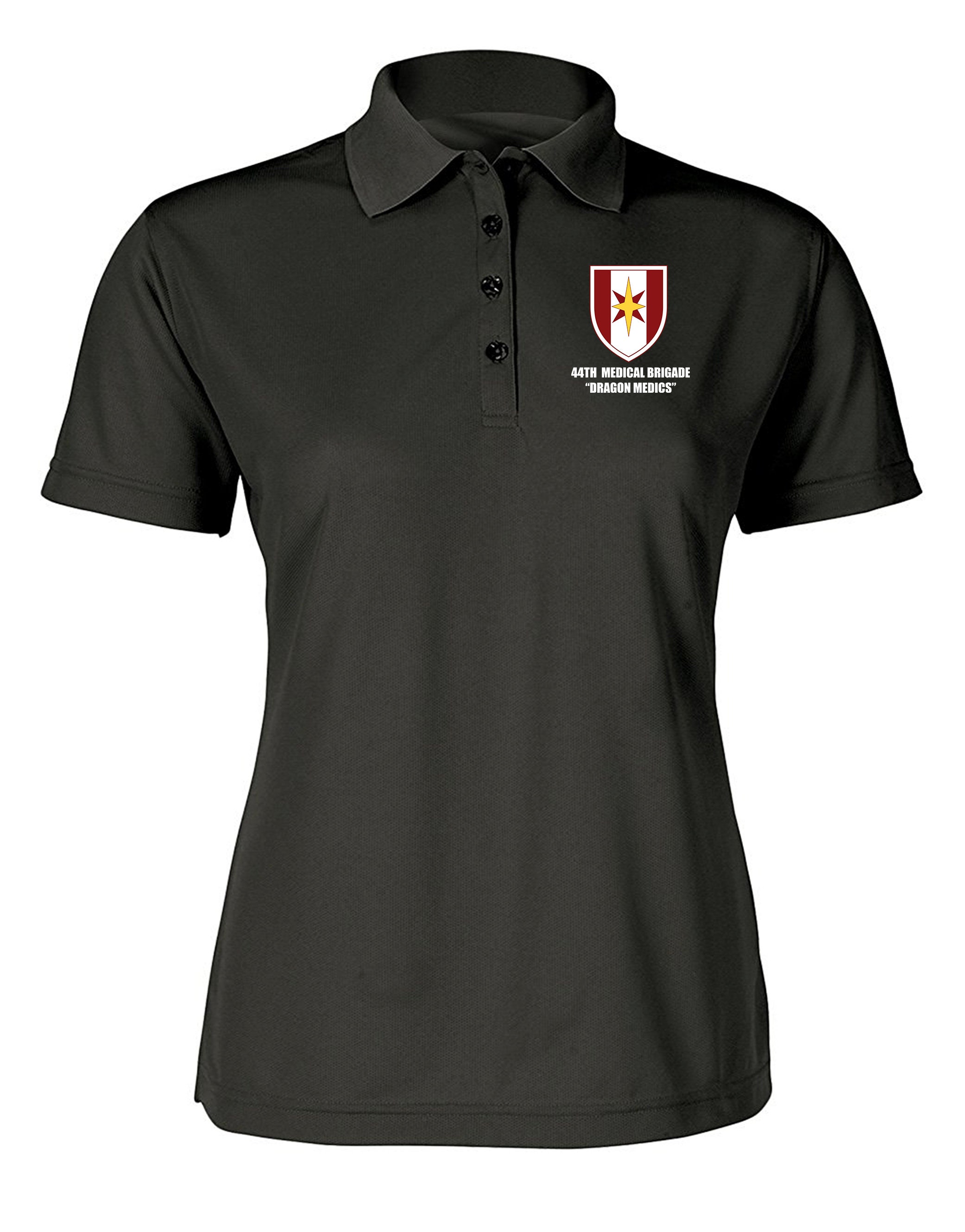 44th Medical Brigade Ladies Embroidered Moisture Wick Polo Shirt