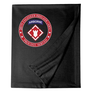 20th Engineer Brigade (Airborne) &quot;Building Combat Power&quot; Embroidered Blanket-15328