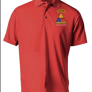 1st Armored Division w/ Ranger Tab Embroidered Moisture Wick Polo Shirt 3354 image 7