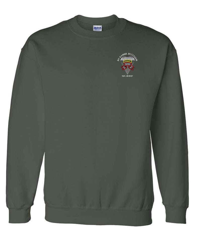 1/75th Ranger Battalion-Original Scroll Tab Embroidered Sweatshirt-3879 Forest Green