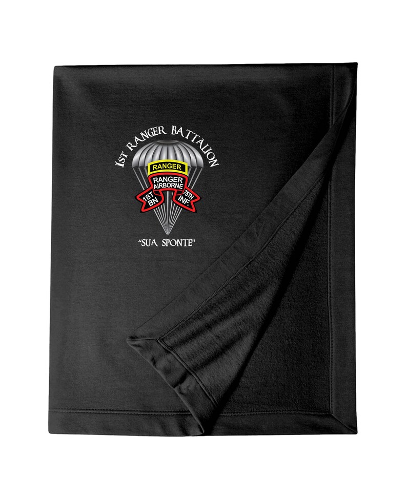 1/75th Ranger Battalion Original Scroll w/ Ranger Tab Embroidered Blanket-3824 image 1