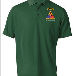 1st Armored Division w/ Ranger Tab Embroidered Moisture Wick Polo Shirt 3354 image 5