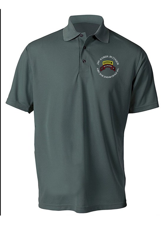 2/75th Ranger Battalion Embroidered Moisture Wick Polo Shirt