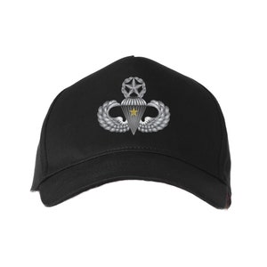 US Army Master Parachutist Badge w/ Combat Jump Embroidered Baseball Cap-12845