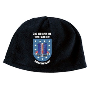 3-187th Regimental Combat Team Embroidered Fleece Beanie-15773