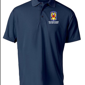 199th Light Infantry Brigade Embroidered Moisture Wick Polo Shirt 8607 Navy