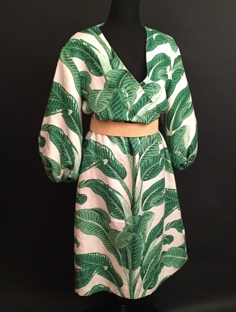Leaf Print Dress Etsy