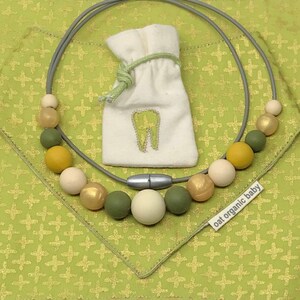 Organic gifts for mother and baby, &#39;Eastern Delight&#39; print, handmade      from organic cotton and food grade silicone, gift packaging.