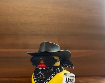 Custom Drinking Rubber Duck: Cowboy/Cowgirl Car Accessory