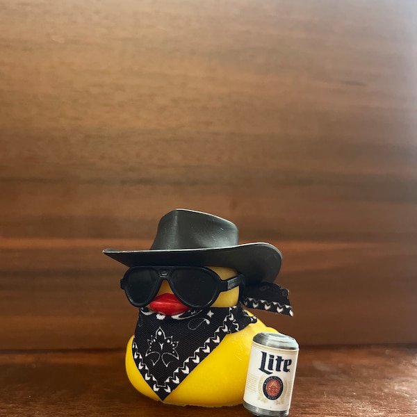 Personalizowana gumowa kaczka do picia: akcesorium samochodowe dla kowboja/kowbojki
